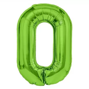 BALON FOLIOWY 100 CM CYFRA 0 ZIELONY - Balony i akcesoria - miniaturka - grafika 1