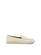 Półbuty damskie - Skórzane kremowe półbuty slip-on - 40 - miniaturka - grafika 1
