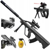 Zabawki militarne - Karabin Maszynowy Pistolet Na Kulki Plastikowe Z Laserem Duży 94Cm - miniaturka - grafika 1