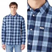 Koszule męskie - Wrangler 1 POCKET SHIRT Cerulean Blue NIEBIESKA KOSZULA W KRATĘ REGULAR M - miniaturka - grafika 1