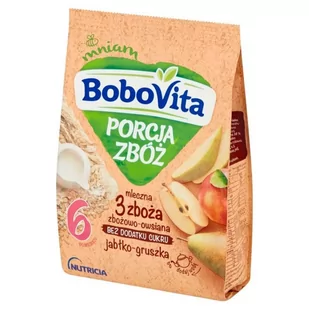 Nutricia BOBOVITA PORCJA 4 ZBÓŻ Kaszka mleczna o smaku jabłkowo-gruszkowy - Kaszki dla dzieci - miniaturka - grafika 1