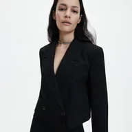 Marynarki i żakiety damskie - Reserved - Krótki żakiet - czarny - miniaturka - grafika 1