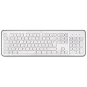 Klawiatury - Hama KW-700, CZ/SK (182610) Srebrna/Biała - miniaturka - grafika 1