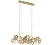 Lampy sufitowe - Wofi 7015-1404 - LED Żyrandol na lince METZ 14xG9/3,5W/230V złoty/szare - miniaturka - grafika 1