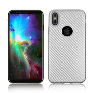 Etui i futerały do telefonów - NoName Etui Carbon Fiber iPhone X srebrny /silver - miniaturka - grafika 1