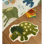 Dywany dla dzieci - Zielony dziecięcy dywan z motywem dinozaura Catherine Lansfield Dino, 50x80 cm - miniaturka - grafika 1