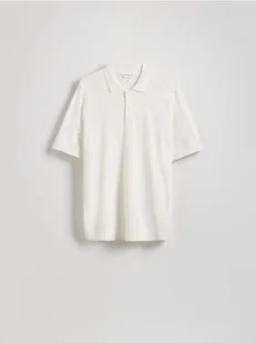 Reserved - Sweter polo z wiskozą - biały - Swetry męskie - miniaturka - grafika 1