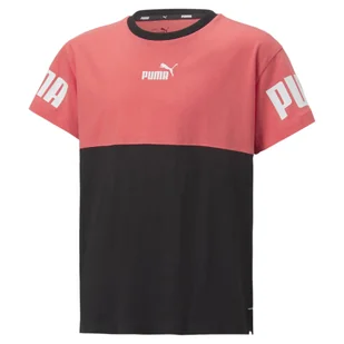 Koszulka dla dziewczynki Puma Power Colorblock G - Odzież sportowa dziecięca - miniaturka - grafika 1