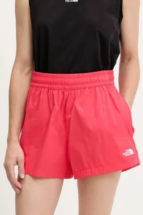 The North Face szorty Class V Pathfinder damskie kolor różowy gładkie high waist NF0A8BJ16IE1 - Spodnie sportowe damskie - miniaturka - grafika 1