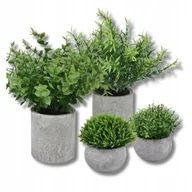 Sztuczne kwiaty - Zestaw Sztucznych Roslin w Doniczkach Dekoracyjne Rosliny Wiecznie Zywe - miniaturka - grafika 1