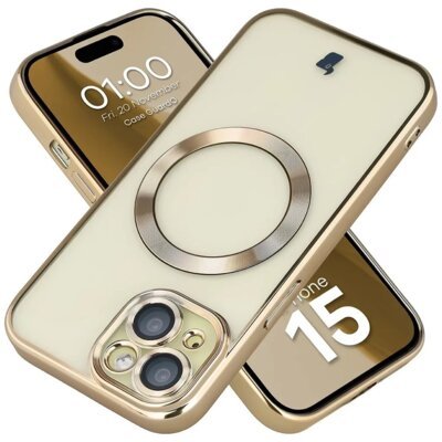 Etui BIZON Case GuardO do Apple iPhone 15 Przezroczysto-złoty