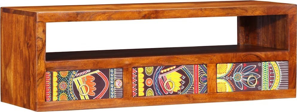 vidaXL Szafka ścienna pod TV wielokolorowa drewno akacjowe