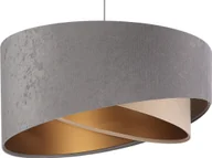 Lampy sufitowe - Lampa wisząca Lumes Szaro-złota welurowa lampa wisząca - EX987-Felso - miniaturka - grafika 1