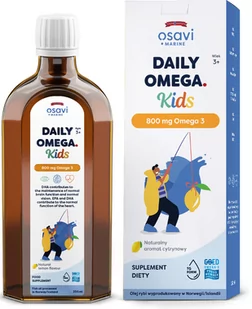 Osavi - Daily Omega Kids, 800mg Omega 3, Cytryna, 250 ml - Witaminy i minerały - miniaturka - grafika 1