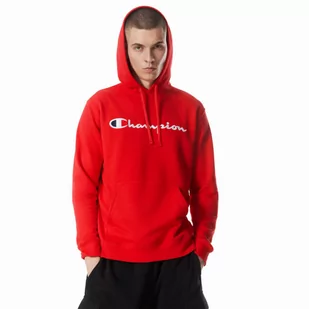 Męska bluza dresowa nierozpinana z kapturem Champion Legacy Hooded Sweatshirt - czerwona - CHAMPION - Koszulki sportowe męskie - miniaturka - grafika 1