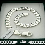 Bransolety męskie - Gruba Srebrna Bransoleta Męska 22Cm/7,5Mm Pancerka Srebro 925 Grawer Gratis - miniaturka - grafika 1