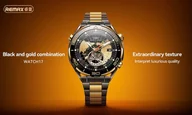 Smartwatch - Remax WATCH17 BLACK/GOLD Czarny, złoty - miniaturka - grafika 1