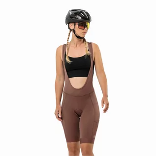 Spodnie rowerowe - Damskie spodenki rowerowe Jack Wolfskin MOROBBIA BIB SHORTS W dark rust - XS - grafika 1