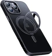 Etui i futerały do telefonów - INF Magnetyczne etui ochronne na telefon z niewidoczną podstawką, kompatybilne z iPhonem Czarny iPhone 14 Pro Max - miniaturka - grafika 1