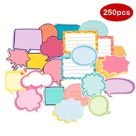 Inne - TEMU 250 szt. Kolorowych Naklejek z Pustymi Bąbelkami do dla Scrapbookingu, Planerów, Dzienników i Kalendariów - 25 Unikalnych Wzorów, Matowe - miniaturka - grafika 1