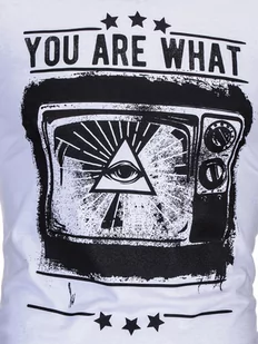 T-shirt męski z nadrukiem - biały S816 - Koszulki męskie - miniaturka - grafika 2