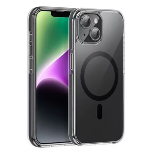Futerał HOCO AS6 anti-fall kompatybilny z MagSafe do IPHONE 15 PLUS czarny transparent - Etui i futerały do telefonów - miniaturka - grafika 1