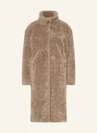 Płaszcze damskie - Lilienfels Płaszcz Ze Sztucznego Futra beige - miniaturka - grafika 1