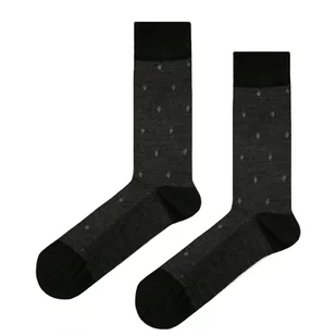 Skarpety garniturowe szare w romby EM 5 - EM Men's Accessories - Skarpetki męskie - miniaturka - grafika 1