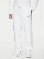 Spodnie sportowe męskie - Guess Jeans Spodnie dresowe M4YB18 K9V31 Biały Regular Fit - miniaturka - grafika 1