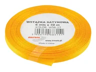 Pasmanteria - Brewis Wstążka dekoracyjna satynowa 6mm/32m jasnopomrańczowa - miniaturka - grafika 1