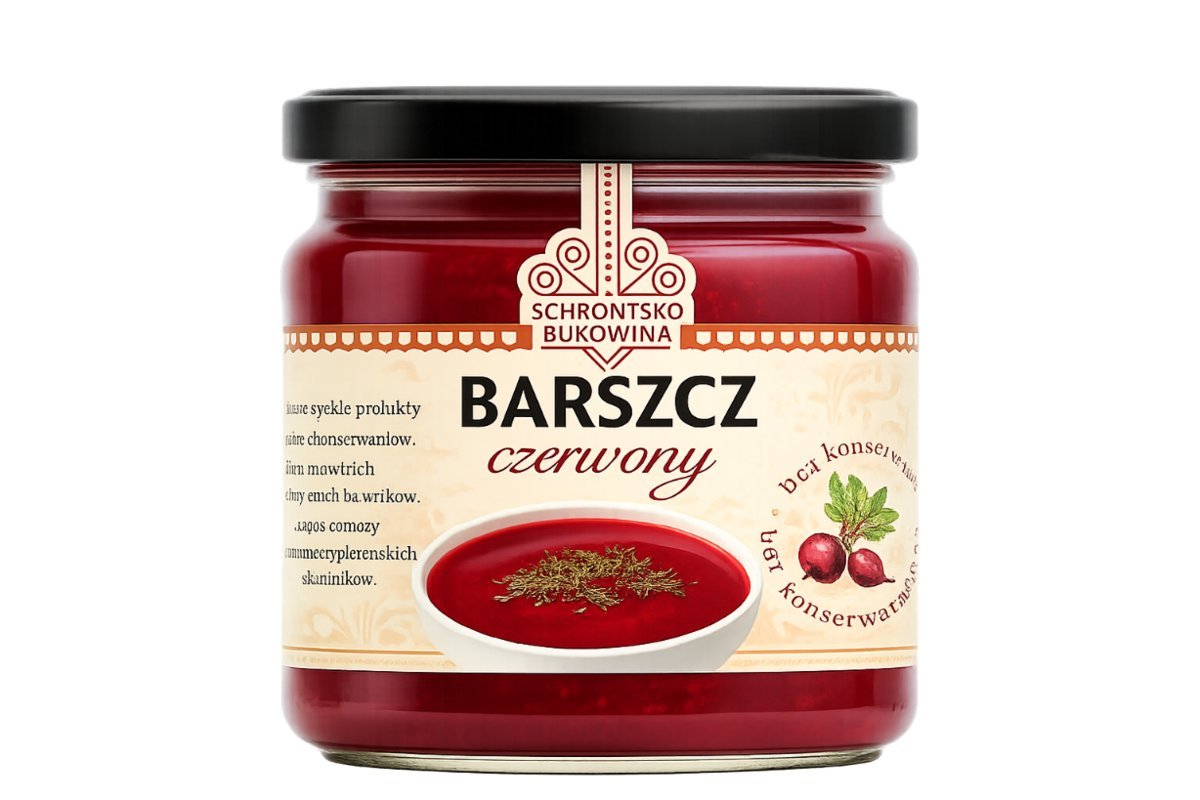Barszcz czerwony na wywarze warzywnym 400ml- Schronisko Bukowina
