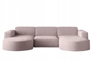 Sofa w kształcie U Modena narożnik tkanina Poso różowy - Narożniki - miniaturka - grafika 1