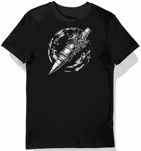 Koszulka męska czarna z motoryzacyjnym akcentem w srebrnym stylu S - Koszulki męskie Koszulka męska czarna z motoryzacyjnym akcentem w srebrnym stylu S - Koszulki męskie - miniaturka - grafika 1