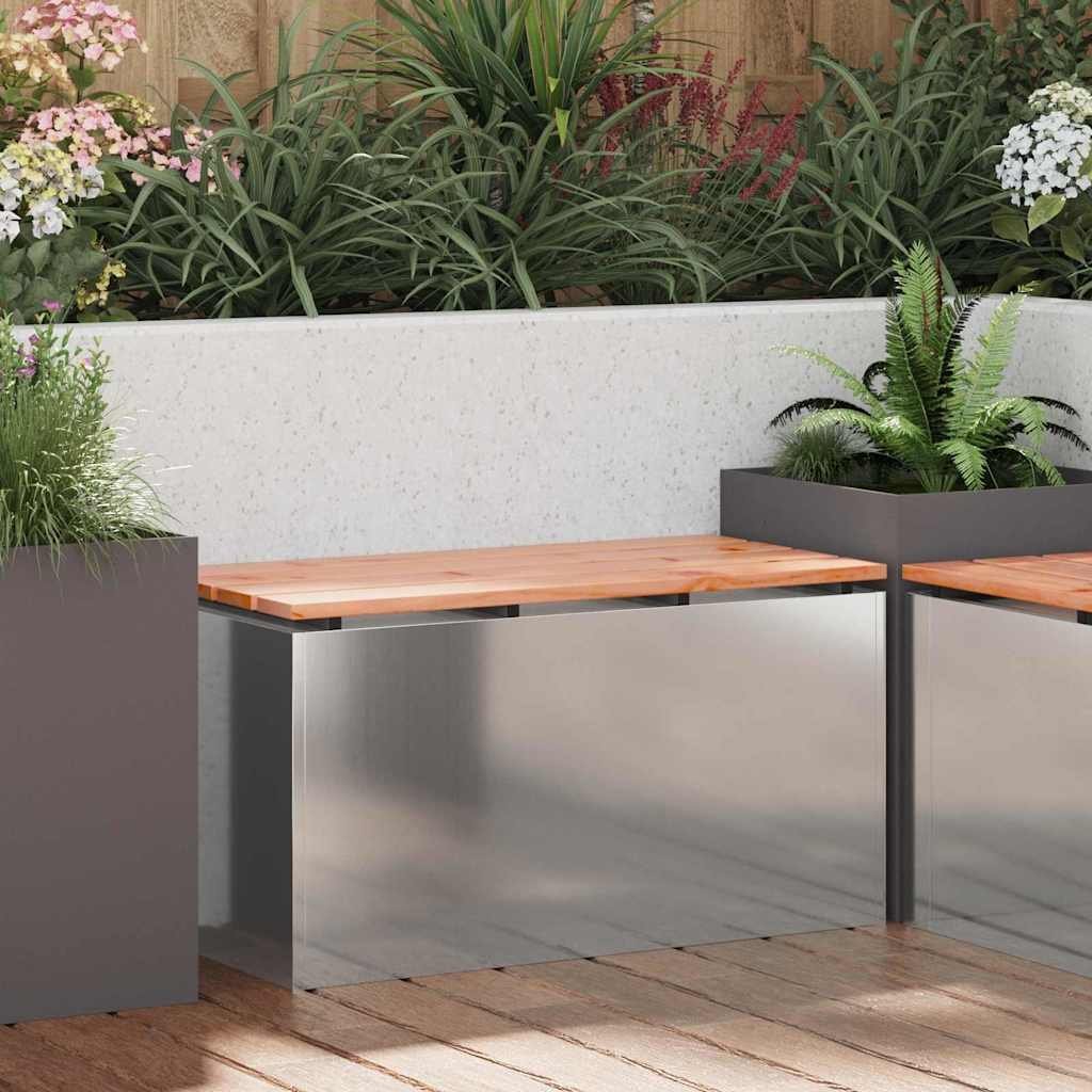 vidaXL Ławka ogrodowa Srebrny 80 x 40 x 43 cm Stal galwanizowana
