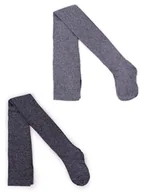 Rajstopy - Rajstopy Dziewczęce Bawełniane Z Lurexem Ciemnoszaro-Czarne 2Pak 128-134 Yoclub - miniaturka - grafika 1