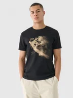 Koszulki sportowe męskie - Męski t-shirt  z nadrukiem 4F 4FRAW24TTSHM2304 - czarny - miniaturka - grafika 1