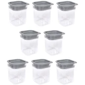 Pojemniki kuchenne - Zestaw 8 Pojemników Kuchennych Hamburg 1,6 L Szary - miniaturka - grafika 1