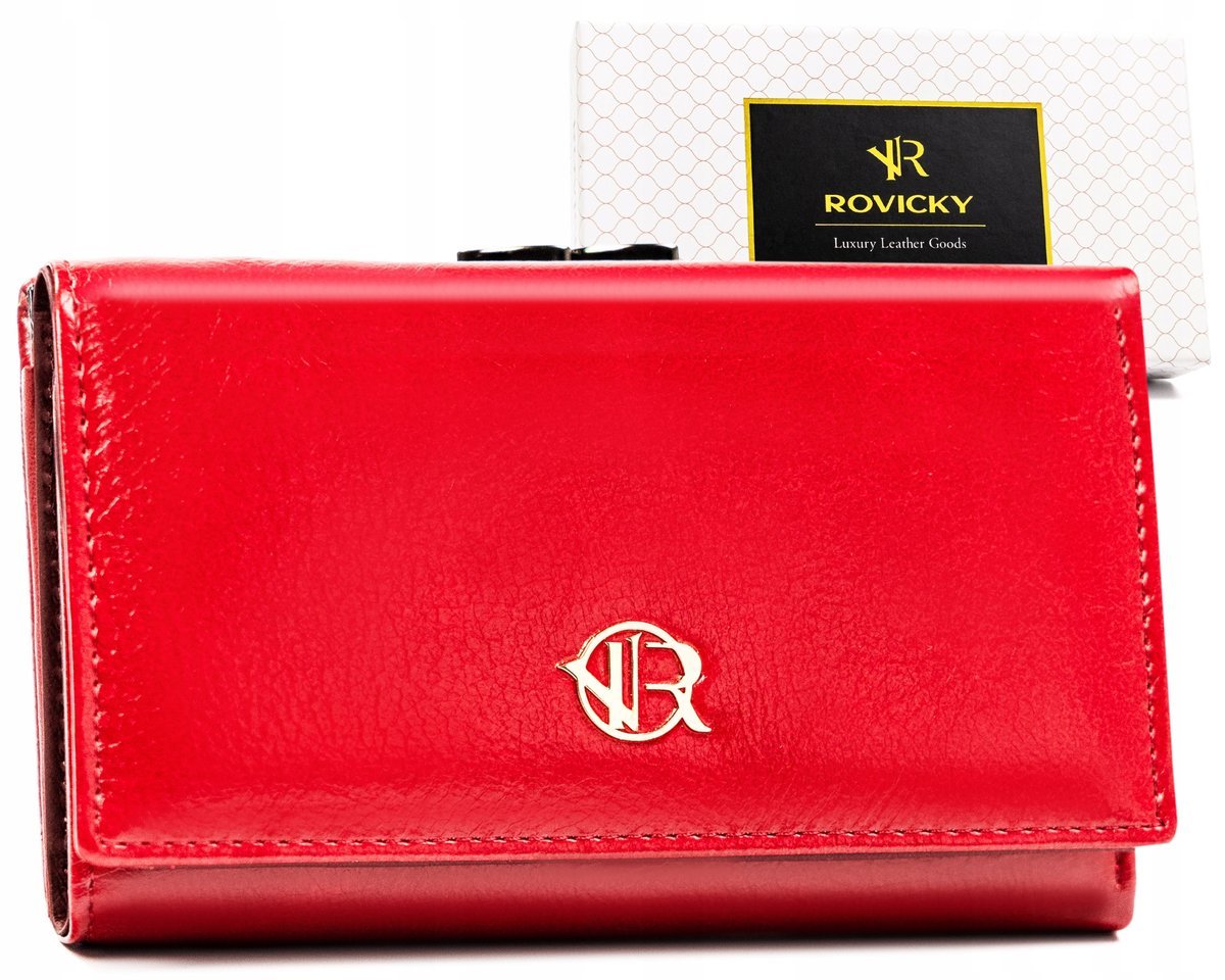 Rovicky portfel skóra naturalna czerwony RPX-23-ML-7851 RED - kobieta