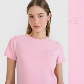 Koszulka 4F Damska T-shirt Na Co Dzień Podkoszulek Sportowy Bawełniany XXL