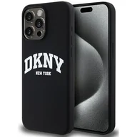 Etui i futerały do telefonów - Oryginalne Etui IPHONE 14 PRO MAX DKNY Hardcase Liquid Silicone White Printed Logo MagSafe (DKHMP14XSNYACH) czarne - miniaturka - grafika 1