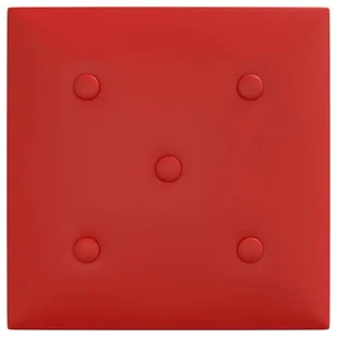 vidaXL Panele ścienne, 12 szt, czerwone wino, 30x30 cm, sztuczna skóra 343979 - Panele ścienne i boazeria - miniaturka - grafika 6