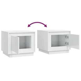 Stolik kawowy, biały o wysokim połysku, 51x50x44 cm Lumarko! - Ławy i stoliki kawowe - miniaturka - grafika 9