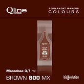 Pozostałe akcesoria kosmetyczne - Jednorazowy pigment do makijażu permanentnego brwi Bioevolution Brown 800 MX Qline Pro 0,7ml monodose - miniaturka - grafika 1