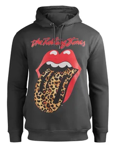 bluza THE ROLLING STONES - LEOPARD TONGUE, z kapturem, szara-XXL - Bluzy męskie - miniaturka - grafika 1