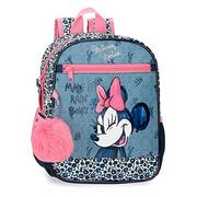 Plecaki szkolne i tornistry - Disney Minnie Make it Rain Bows plecak przedszkolny, regulowany, na kółkach, niebieski, 23 x 28 x 10 cm, poliester, 6,44 l - miniaturka - grafika 1