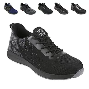 Iron Mountain Męskie buty do pracy i użyteczności, ze stalowymi nasadkami i ochroną, podeszwa środkowa S1P SRC, czarne/szare, 44 EU - Biuro i firma OUTLET - miniaturka - grafika 1