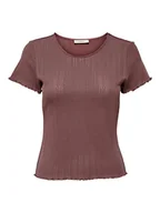 Koszulki i topy damskie - Bestseller A/S Damski ONLCARLOTTA S/S JRS NOOS Top, różowo-brązowy, XXL, Ró?owo-br?zowy, XXL - miniaturka - grafika 1