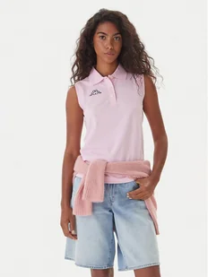 Kappa Polo Logo Tennis 302LR20 Różowy Slim Fit - Koszulki i topy damskie - miniaturka - grafika 1