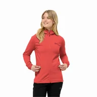 Kurtki damskie - Damski polar z kapturem Jack Wolfskin BAISELBERG HOODED FZ W vibrant red - XS - miniaturka - grafika 1