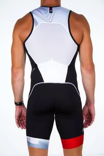 ZEROD Strój triathlonowy rozpinany z przodu START noisy glitch - Bielizna sportowa męska - miniaturka - grafika 3